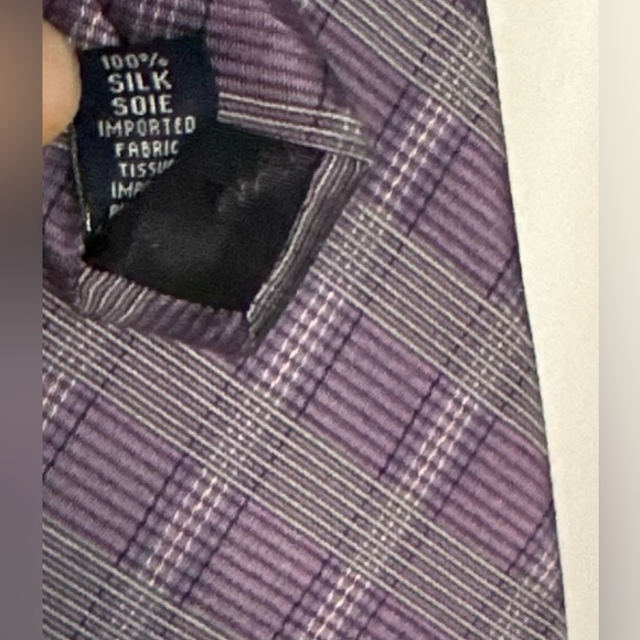 NWOT Nautica 100% silk purple plaid necktie - Picture 7 of 7